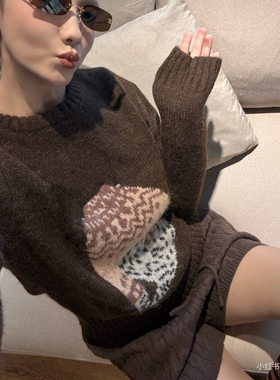 alright “穿毛衣的猫”羊驼毛圆领合身短款套头毛衣