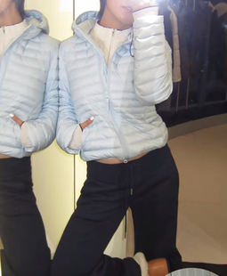 RARELY 高品质 可拆卸帽子立领正肩羽绒夹克 黑色/米白/深咖/淡蓝