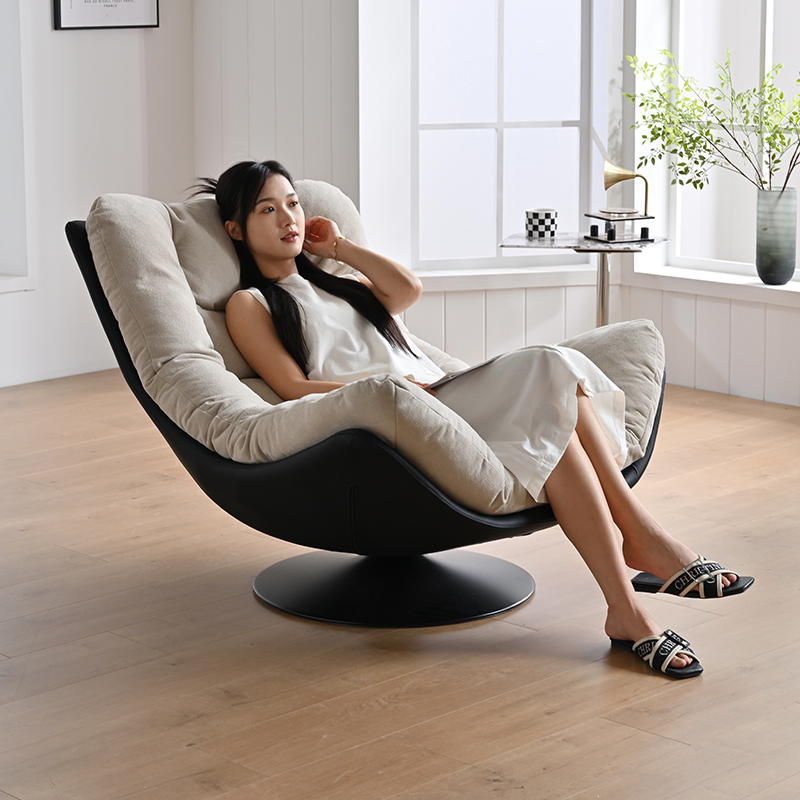 设计师单人沙发椅家用客厅阳台卧室休闲懒人沙发可睡可躺旋转单椅