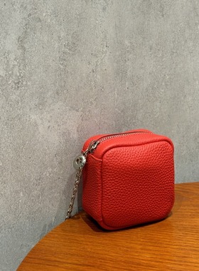 C&Y真皮链条小方包 小众牛皮收纳包化妆包多功能小废包小小骰子包