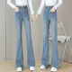 2026新款 显瘦马蹄裤 大码 女弹力高腰喇叭裤 女 松紧腰微喇牛仔裤 春季