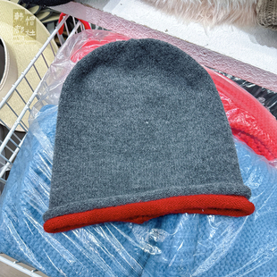 百搭松弛感纯堆堆帽双边休闲冷酷感高弹力针织冷帽男女款包头帽子