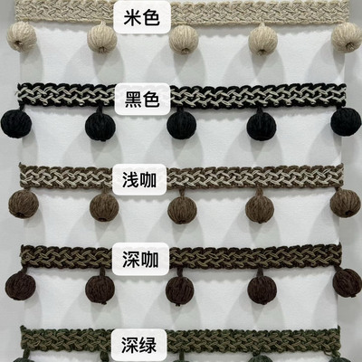 金源花边雪尼尔大木珠欧式复古窗帘花边辅料立边多色装饰配件