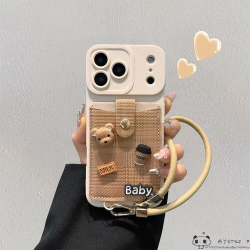 卡通ins小熊卡包neo11手绳iqoo15pro手机壳z10utlra爱酷9x/8/7se女6turbo提13+/s12/vivo t4/y52s萌y78v5t3/i