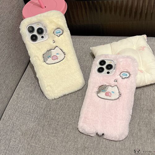 秋冬毛绒适用x70i荣耀500手机壳400猫咪300ultra网红200女x100网红90GT毛茸茸40plus畅玩60a华为mate80PRO+暖