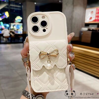 蝴蝶结斜挎卡包OPPO reno15pro手机壳14max/13f/11挂绳10/9潮a6gt/a5女find x8套10+/k12s/realme真我neo7/4