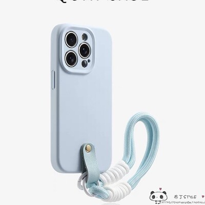 日韩ins手绳适用华为mate80pro手机壳70air女p60荣耀win网红power2简约V40畅玩50PLUS荣耀X30畅享pura70蓝色