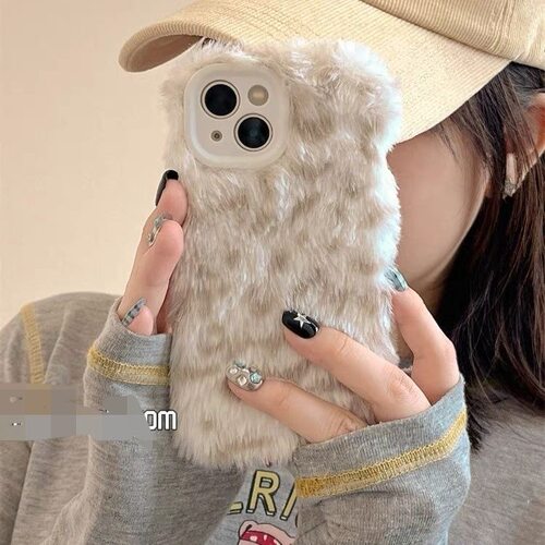 秋冬豹纹毛绒vivo x300pro手机壳y400/y500条纹x100毛茸茸x200mini网红s50女s30u/s20s21/s19/s18/s17t4x/v40