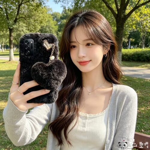 秋冬毛绒OPPO reno15pro手机壳14max/13f爱心毛球11/10/9/a6gt/4se/find x8/10+女k12s/realme真我neo7a5pro
