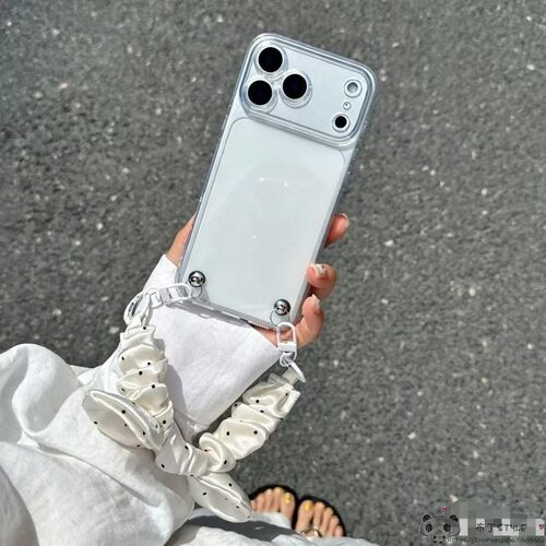 波点蝴蝶结适用iPhone17pro max手机壳e/16pro/15plus苹果13mini女12/e/14se3手提xr网红8小清新7套iP11绳6/4