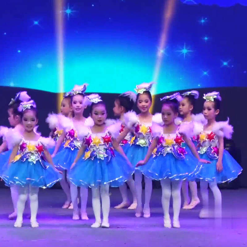 六一儿童纱裙演出服女童蓬蓬连衣裙幼儿可爱舞蹈快乐小星星表演服