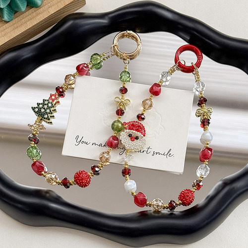 圣诞礼物手机链短款钥匙扣包挂件