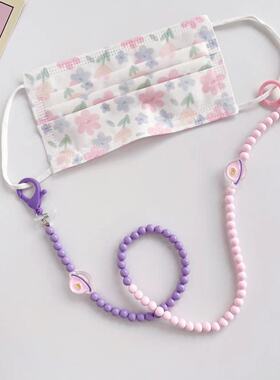 Clove 元气少女心眼镜链口罩链宇宙卡通墨镜链粉紫色项链女耳机绳