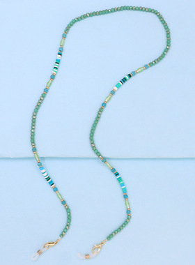 Clove 清新绿色眼镜链小众口罩装饰绳古典墨镜防掉链条彩陶片串珠