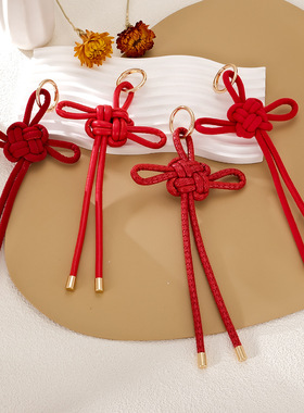 Clove 大红色中国结钥匙扣包挂件过年喜庆手机吊坠挂件时尚潮男女