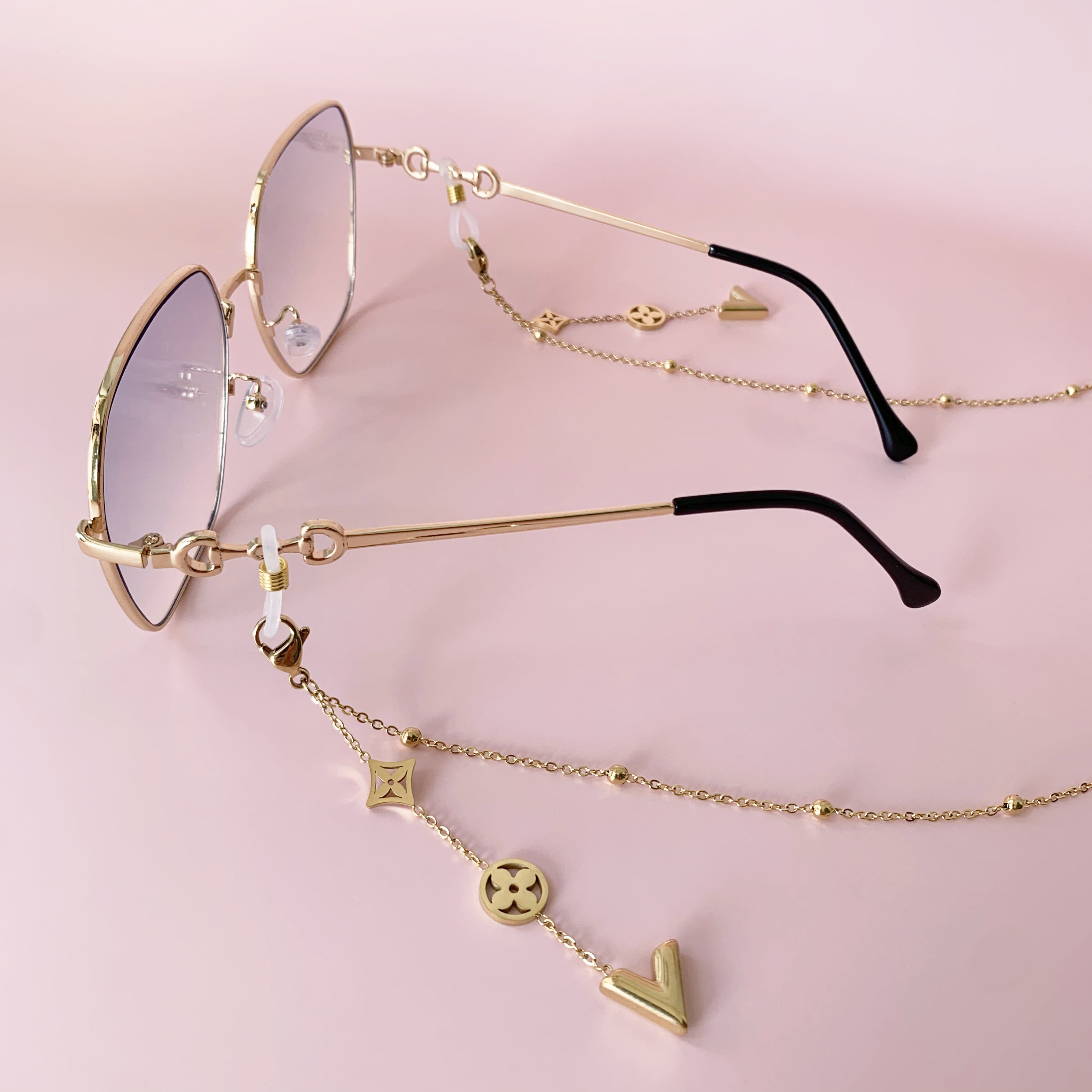 Clove 金色钛钢眼镜链小香风口罩链条四叶草流苏墨镜挂脖链女时尚,饰品/流行首饰/时尚饰品新,链条,淘宝优惠券,粉丝福利购,淘宝优惠卷