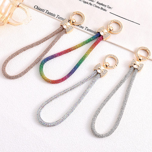奢华满钻手机链条短款结实钥匙链