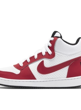 Nike Court Borough Mid  防滑耐磨透气板鞋 白红 839977-103