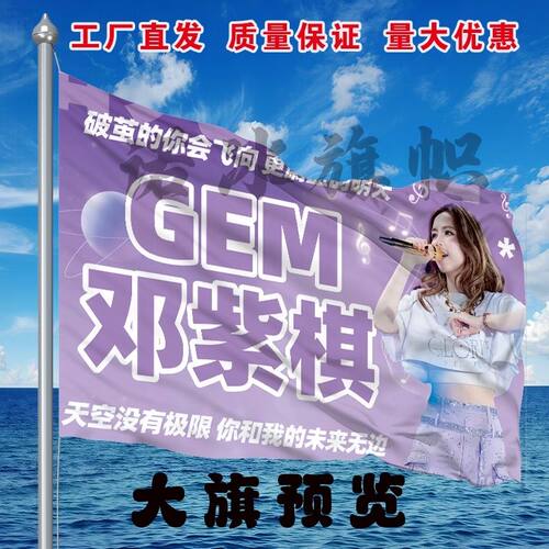 邓紫棋应援大旗明星演唱会手持大旗户外音乐节歌手大旗定制旗帜