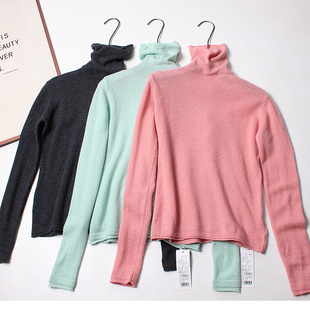 27山羊绒 修身 73绵羊毛打底衫 款 内搭保暖高领套头毛衣女 冬季 软糯