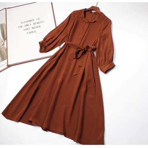 Шелковое платье, шелковый лонгслив, длинная юбка, осеннее, оверсайз