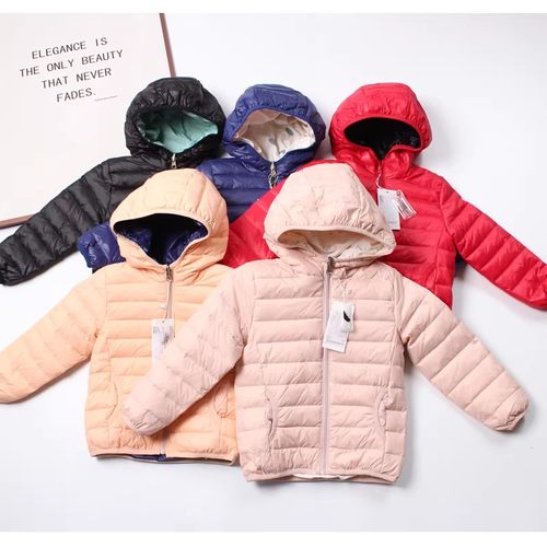 双面可穿90白鸭绒宝宝羽绒服儿童2025冬装男女小小童加厚连帽外套