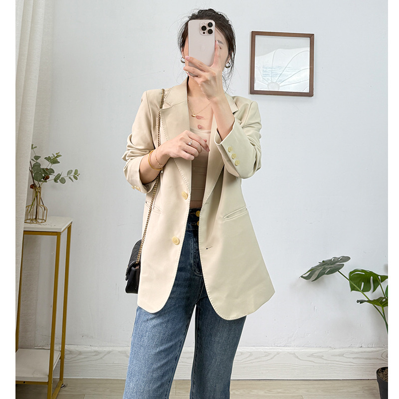 手工走线通勤极简西装外套女