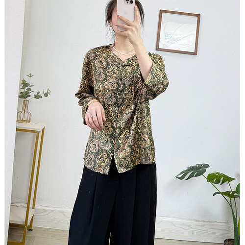 24姆米国风真丝上衣女花色