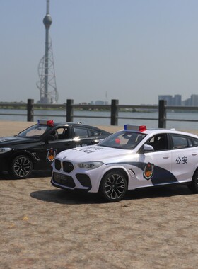 星辉宝马X6M遥控警车大号仿真警灯警笛赛车男孩儿童生日礼物玩具