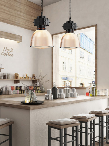 法式中古吧台餐厅工业风吊灯