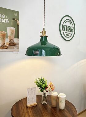 英伦中古墨绿色黄铜吊灯轻奢港式餐厅吧台民宿餐饮氛围感艺术吊灯
