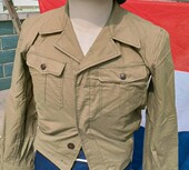 70年代土黄色棉布夏夹克上衣