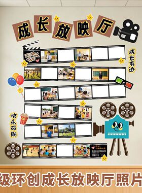 照片墙教室布置幼儿园环创材料中小学班级墙面装饰时光放映机定制