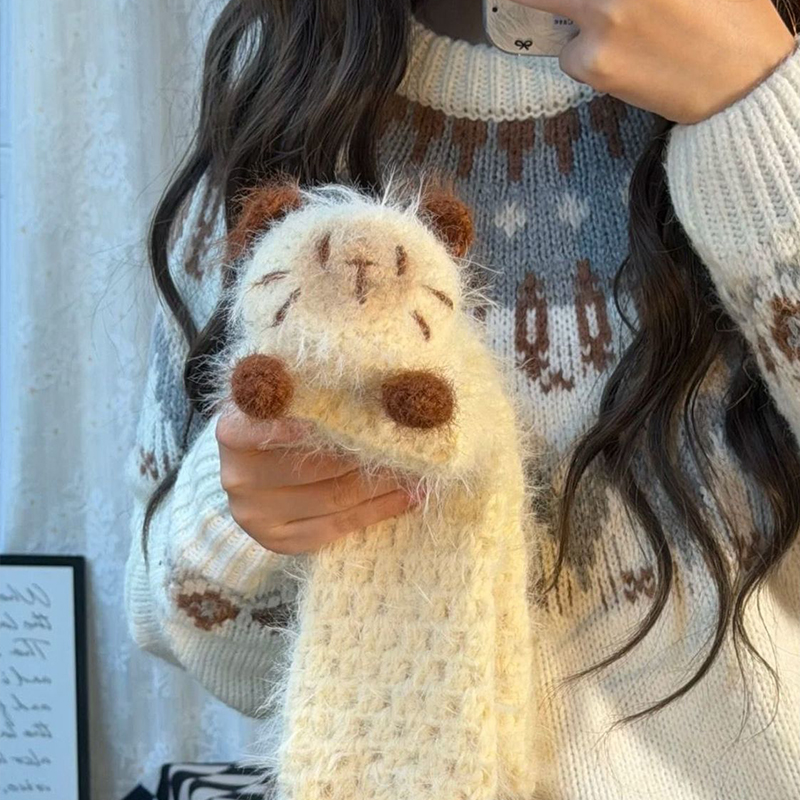 手工自制46%羊毛3mm混纺雪花纱特色线暹罗猫猫围巾钩针diy材料包