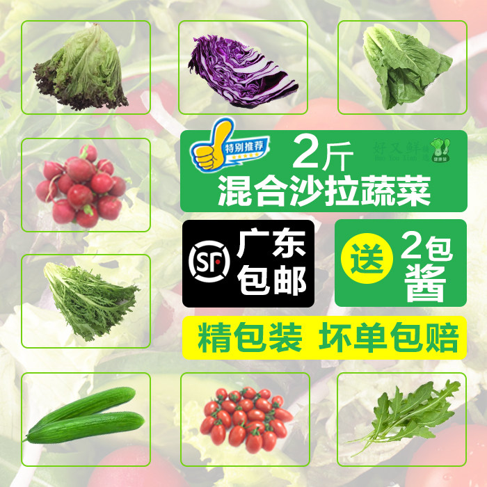 新鲜蔬菜沙拉 2斤装混合蔬菜健身餐8种食材轻食色拉套餐顺丰包邮