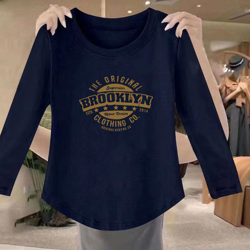 设计感小众上衣2025春秋季宽松运动休闲风体恤基础圆领长袖T恤女