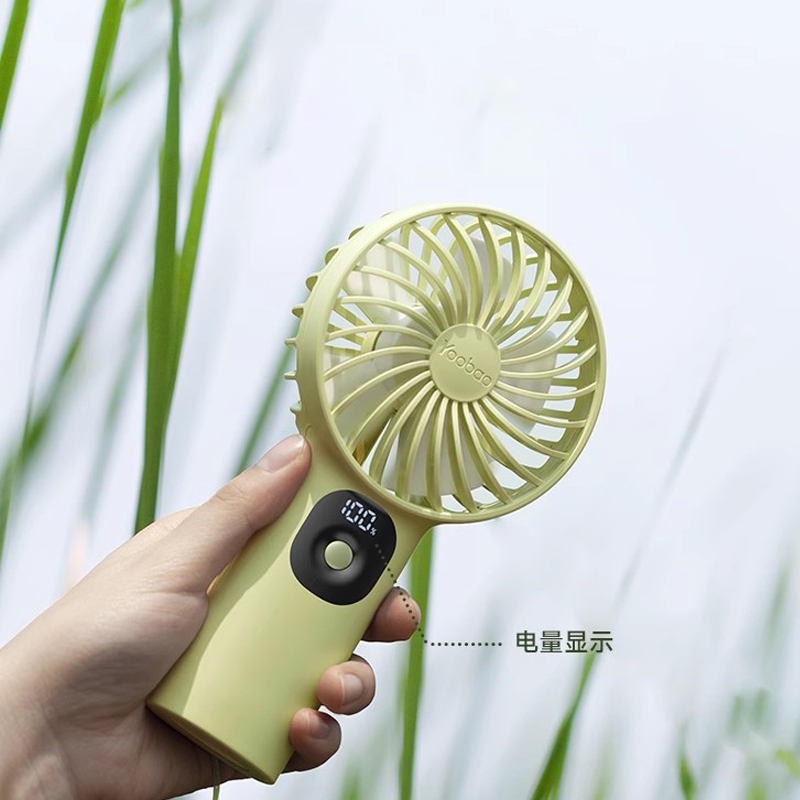 羽博小风扇学生宿舍小巧随身便携式2025新款10000毫安数显屏夏天降温制冷手拿超长续航手持小风扇USB可充电扇