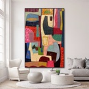 大芬手绘油画沙发装 饰画多巴胺简约现代客厅玄关画抽象艺术卧室