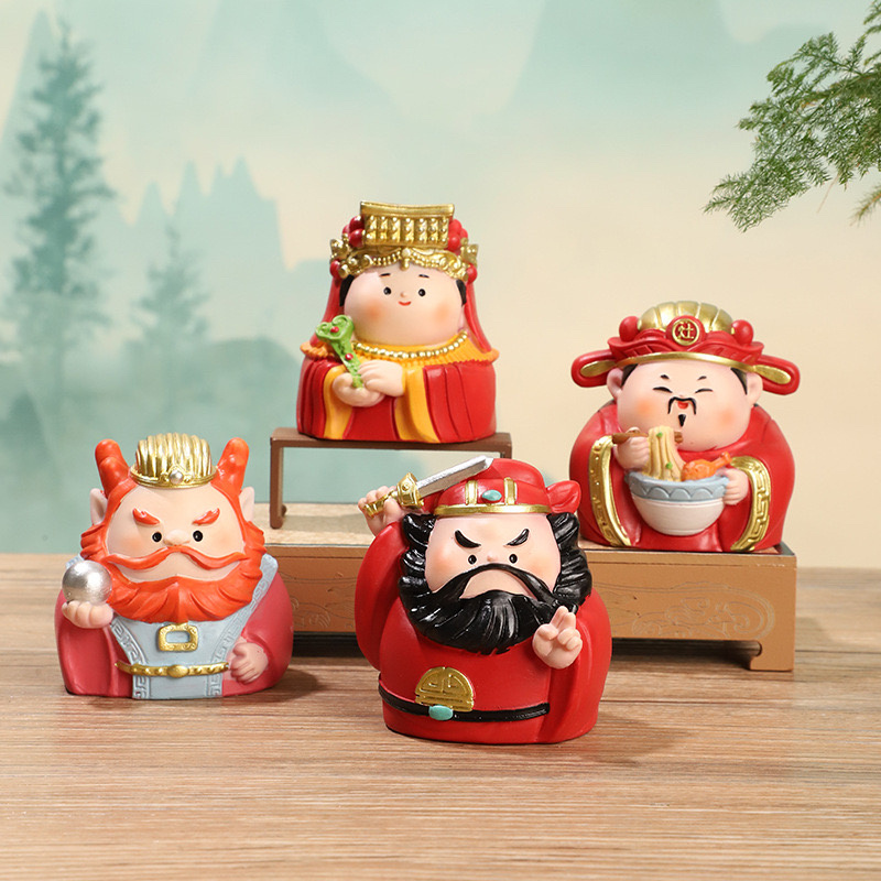 福气神仙树脂摆件钟馗妈祖桌面解压装饰小摆件国潮纪念品手办礼物