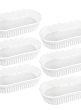 6个装陶瓷提拉米苏烘培盘Porcelain Ramekins for Baking Dishes