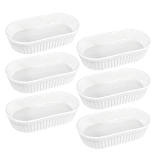 6个装陶瓷提拉米苏烘培盘Porcelain Ramekins for Baking Dishes