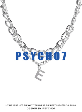 PSYCHO7 欧美26英文字母网红饰品时尚高级感随意组合情侣叠戴项链
