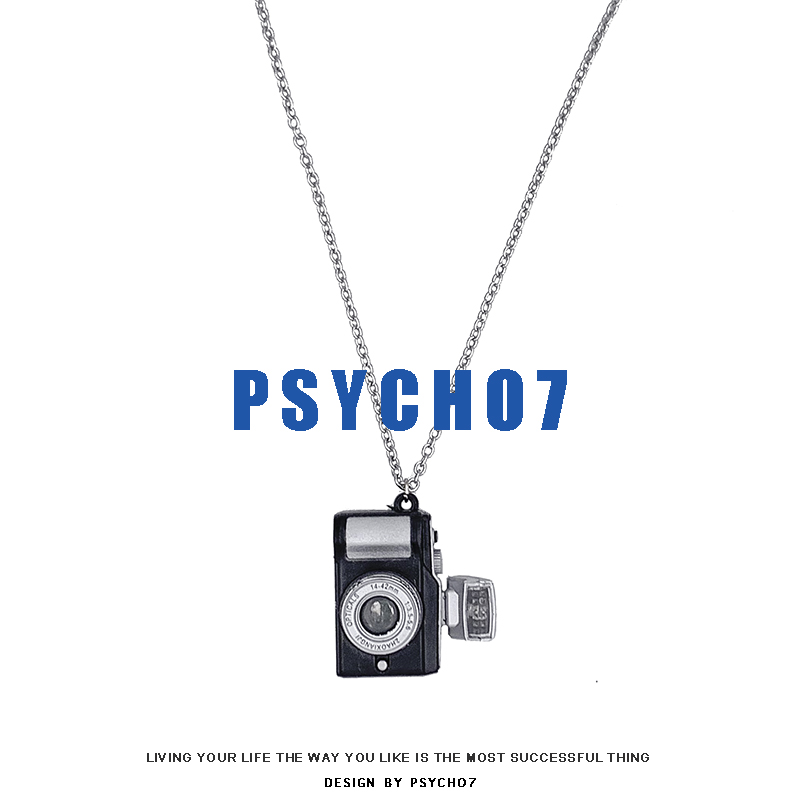 psycho自制嘻哈原宿风相机项链