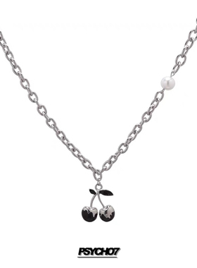 psycho7樱桃珍珠项链轻奢小众