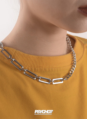 psycho7钛钢拼接简约高级项链