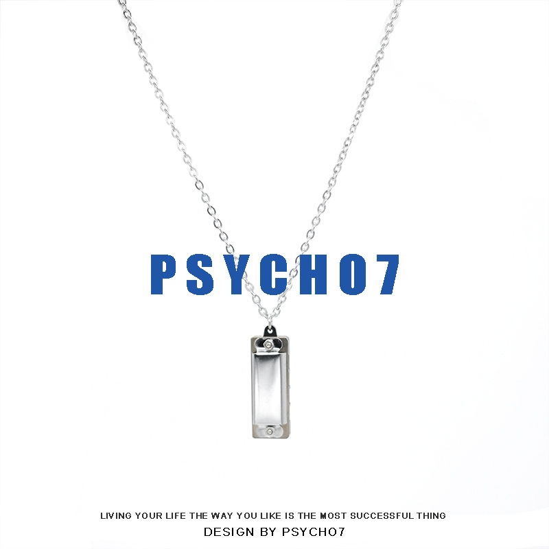 PSYCHO7 【可吹奏口琴】个性创意口琴项链 土酷暗黑ins情侣吊坠 饰品/流行首饰/时尚饰品新 项链 原图主图