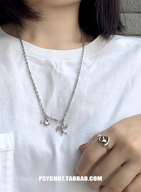 psycho7爱心射箭天使情侣项链