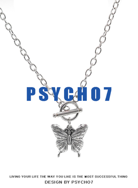 PSYCHO7 土酷时尚少女百搭蝴蝶锁骨链 ins欧美小众个性蝴蝶颈链