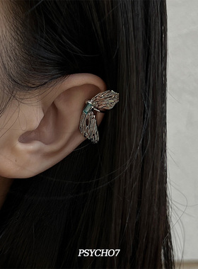 PSYCHO7小众高级感ins金属蝴蝶翅膀耳夹简约百搭耳骨夹无耳洞耳饰