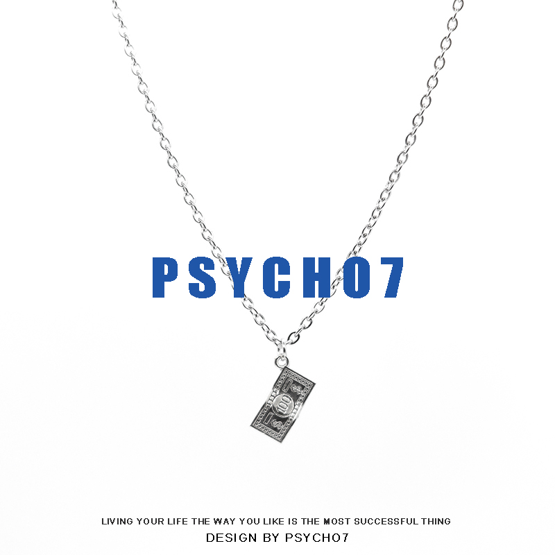 PSYCHO7【一张会发财的美钞】ins个性小众土酷蹦迪钱币项链毛衣链
